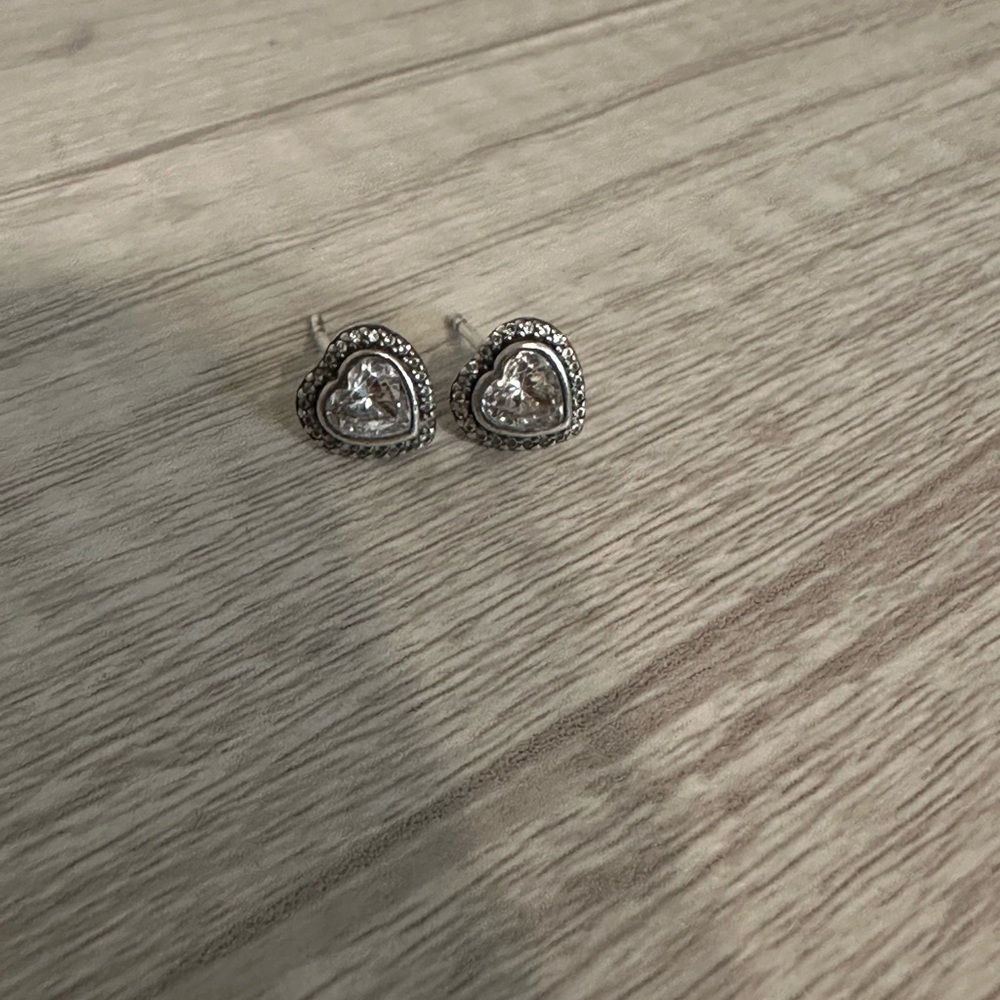 Pandora Elevated Heart Stud Earrings